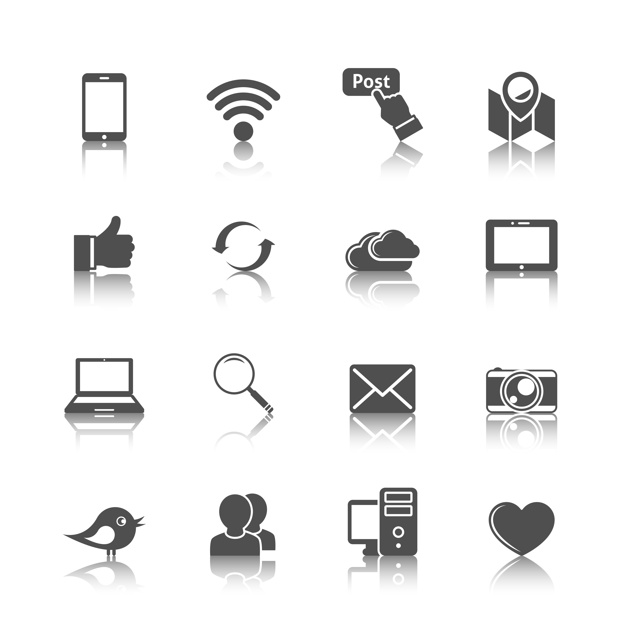 Collection of internet icons Free Vector
